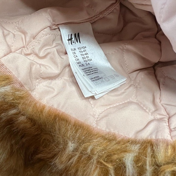 H&M Unicef Kids Faux Fur Jacket, Hat & Glove Set Size 2y-4y - Picture 6 of 8